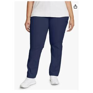 Eddie Bauer Women's Rainier Pants Navy Blue Size 14 Water Repellent Gorpcore